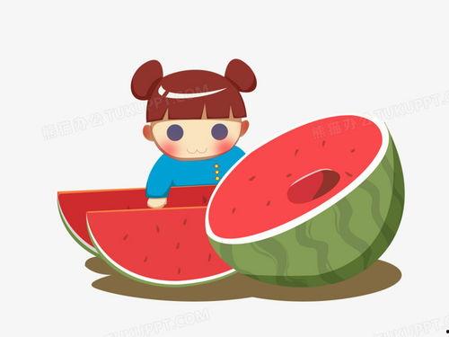 夏日儿童吃瓜图,孩子们欢乐吃瓜瞬间
