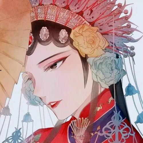 国风吃瓜少女头像,穿越古今的美食风情